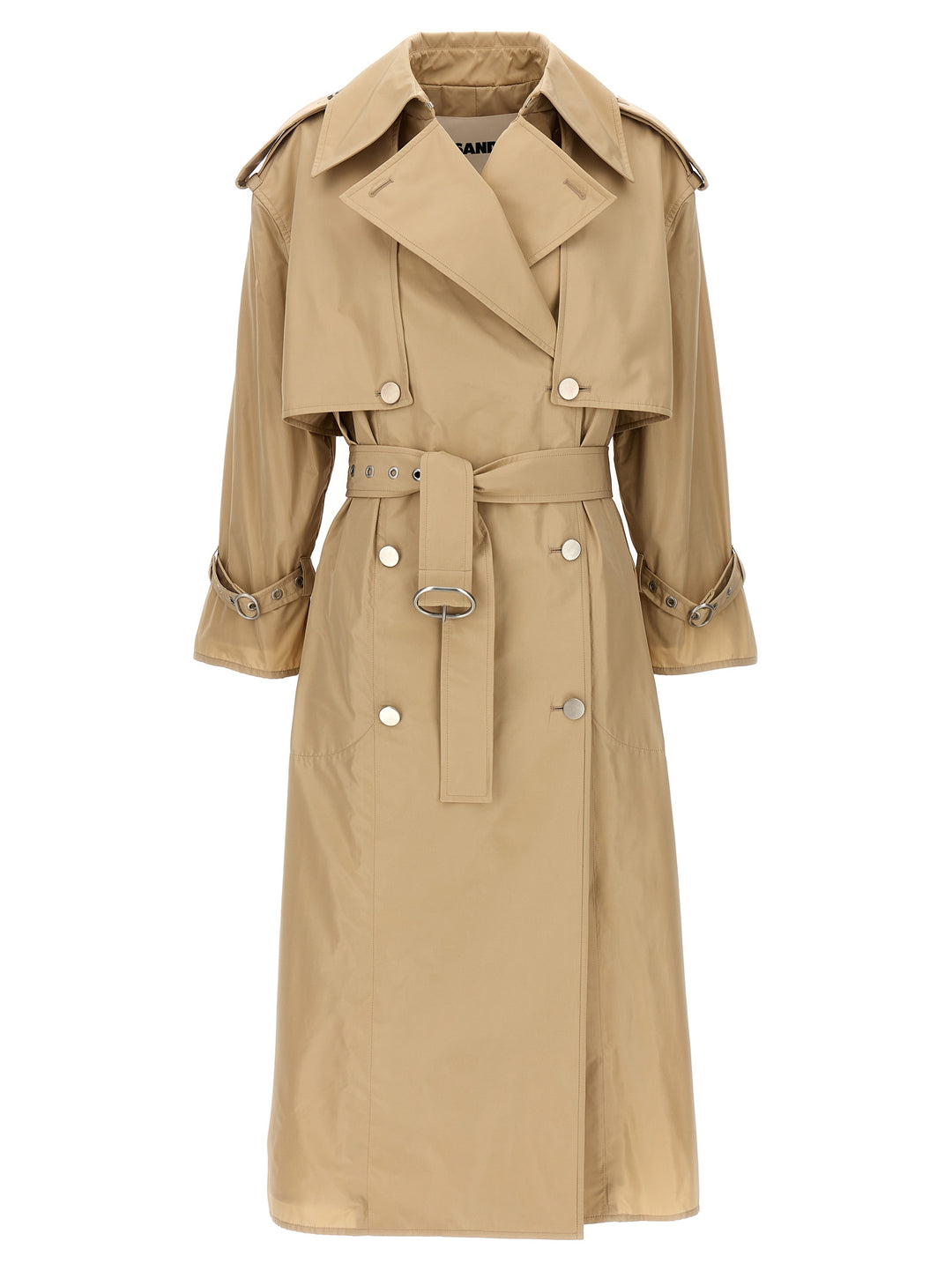 Oversize Double-Breasted Trench Coat Trench E Impermeabili Beige