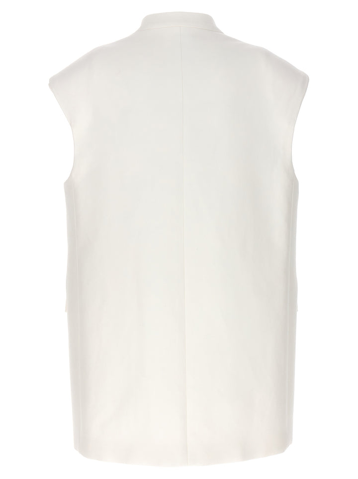 Jil Sander Oversize Tailored Vest Gilet - Bianco | c032fa1b40959995026583071abde63c31109f62