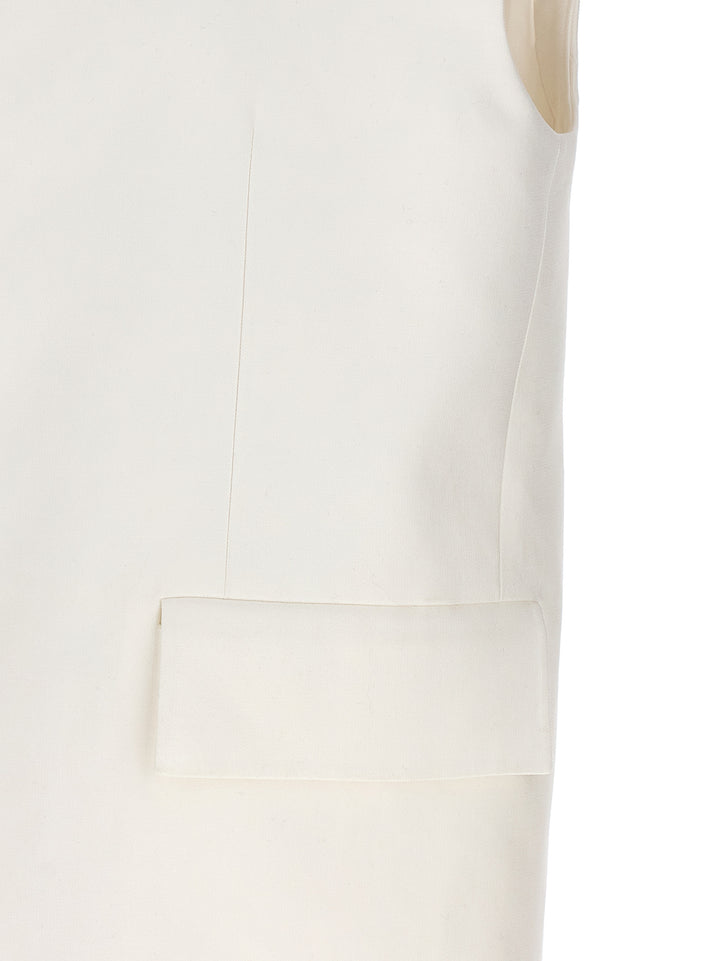 Jil Sander Oversize Tailored Vest Gilet - Bianco | 464d3a6c3db9d441a539b0985be234678c92850e