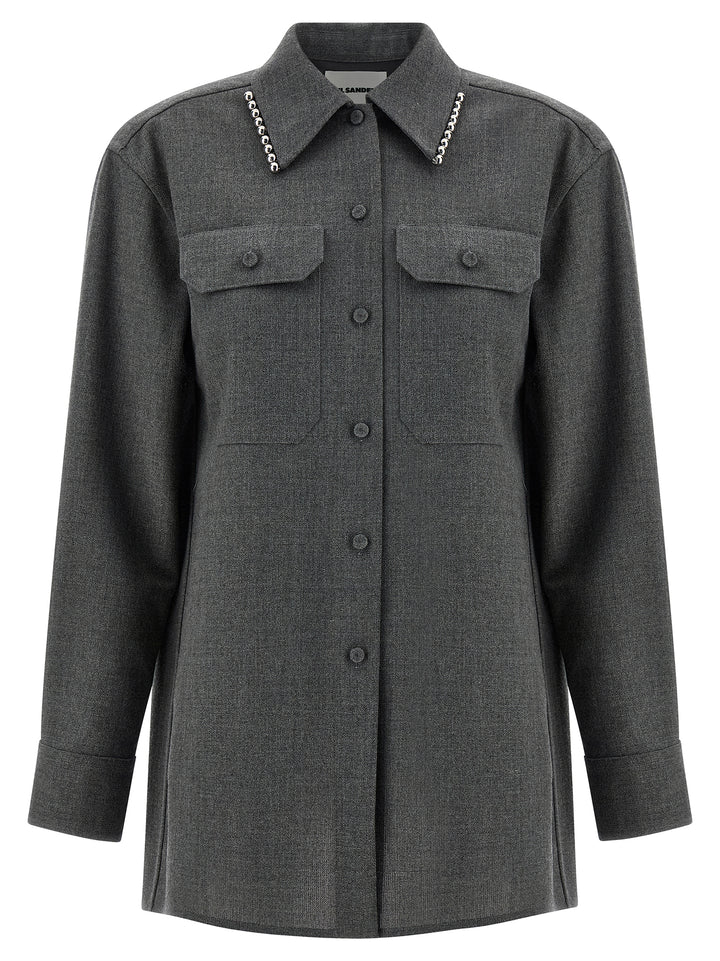 Jil Sander Canvas Shirt Camicie - Grigio | 1976f6aefc86c9bc2a7b6863dfcf156a68bd4d81