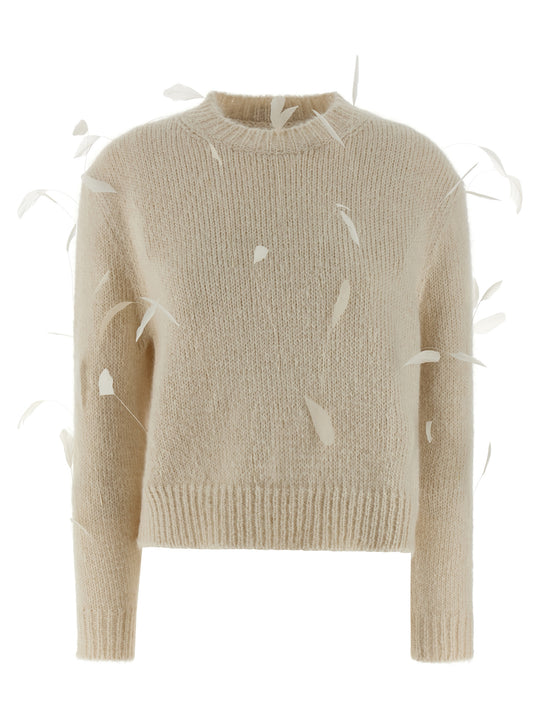 Feather Sweater Maglioni Bianco