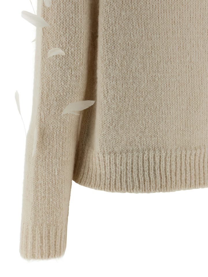 Jil Sander Feather Sweater Maglioni - Bianco | 4a187ff437fe551b079f3d25bb63f38ab211163f