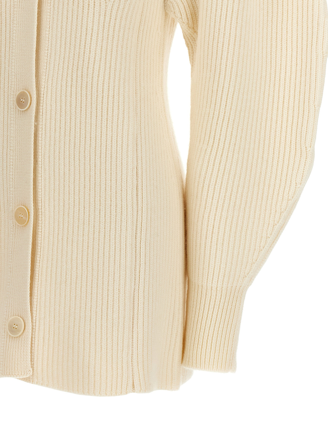 Jil Sander Ribbed Cardigan Maglioni - Bianco | d0d4eb0c9b5218306d52bdd518c1ba4820e64e66