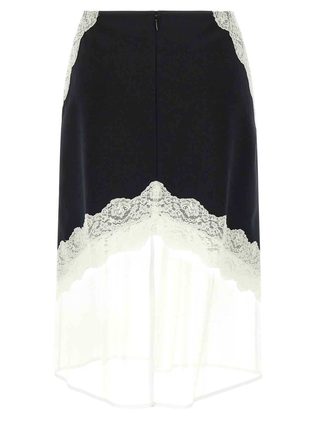 Jil Sander Organza Lace Wool Skirt Gonne - Bianco/Nero | 2320811a56f6049a8b94926d2cb97ca1a2184fe2
