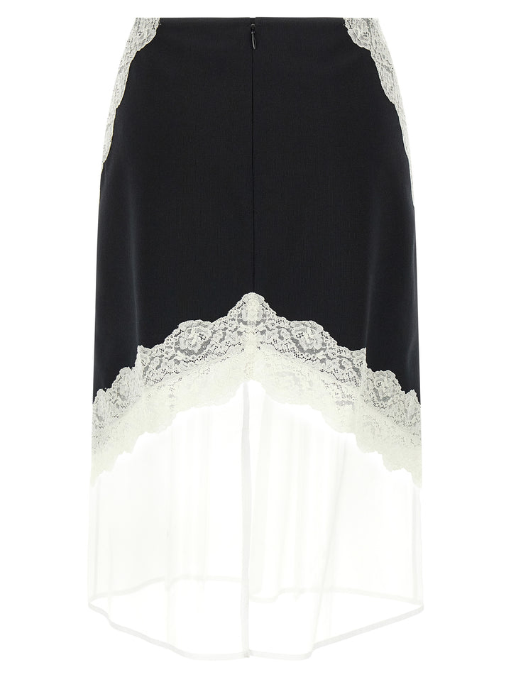 Jil Sander Organza Lace Wool Skirt Gonne - Bianco/Nero | 2320811a56f6049a8b94926d2cb97ca1a2184fe2