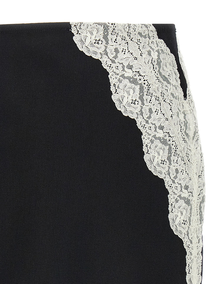 Jil Sander Organza Lace Wool Skirt Gonne - Bianco/Nero | 144e1b3bb5f10ba9a643dee411f4fbcdf2888ee0