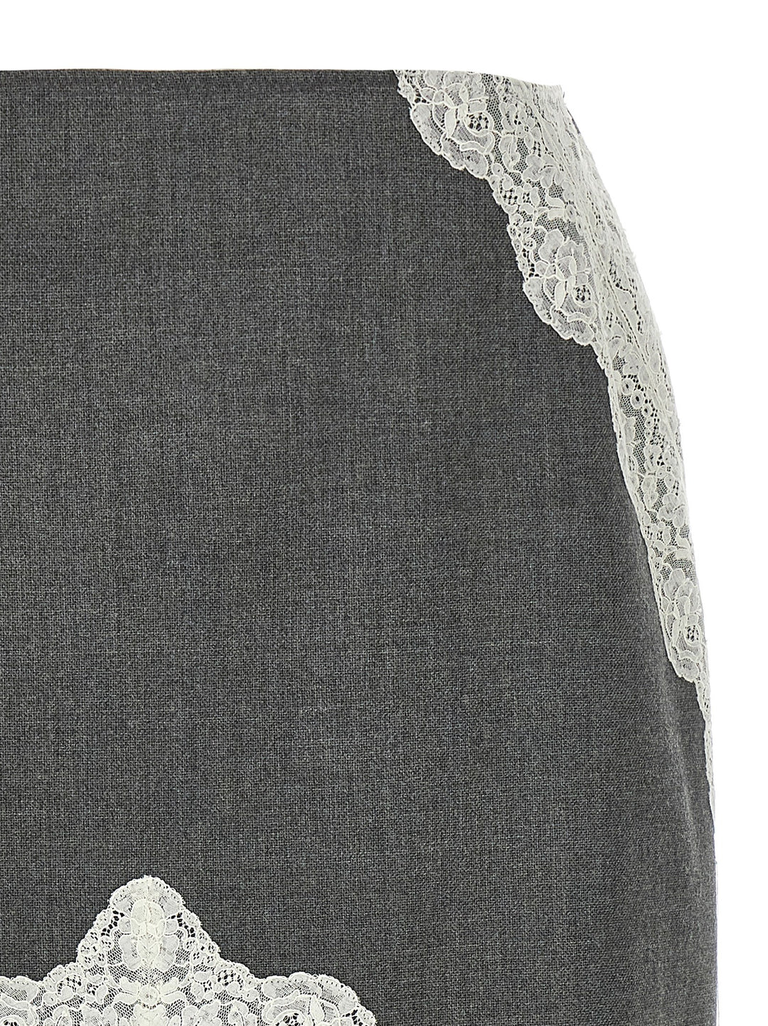 Jil Sander Organza Lace Wool Skirt Gonne - Grigio | 5ca5d7940ce597bd4899d7f2181d078fde628873