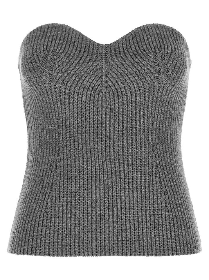 Jil Sander Off The Shoulder Top Top - Grigio | 860a9ef9f04536639afedb045c351e58d4373a25