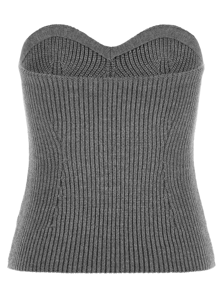 Jil Sander Off The Shoulder Top Top - Grigio | 2ba590f100954fd34b24683850bf08c09f68ae37
