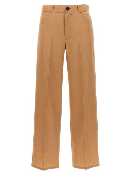 Loose Leg Pantaloni Beige