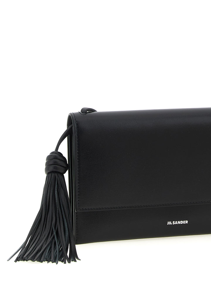 Jil Sander Tassel Borse a Tracolla - Nero | 068b7aa68cf5ded9e1081149a52bb25fc97a489a