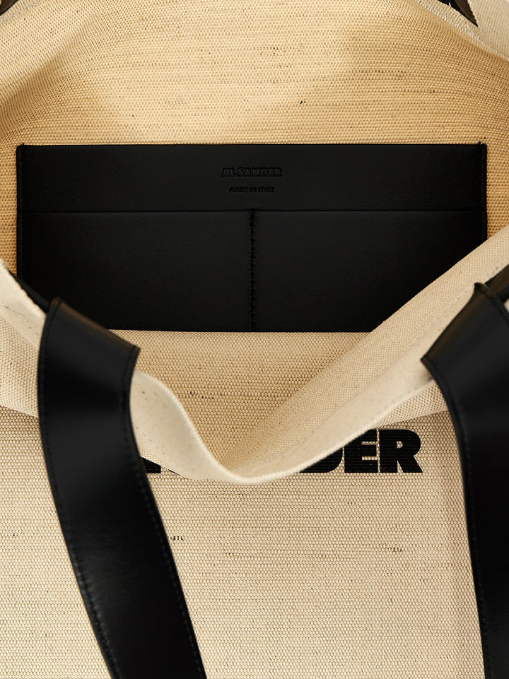 Jil Sander Flat Tote - Bianco/Nero | 353abcb506f79b7c6ec2197cd1e4eade3477a164