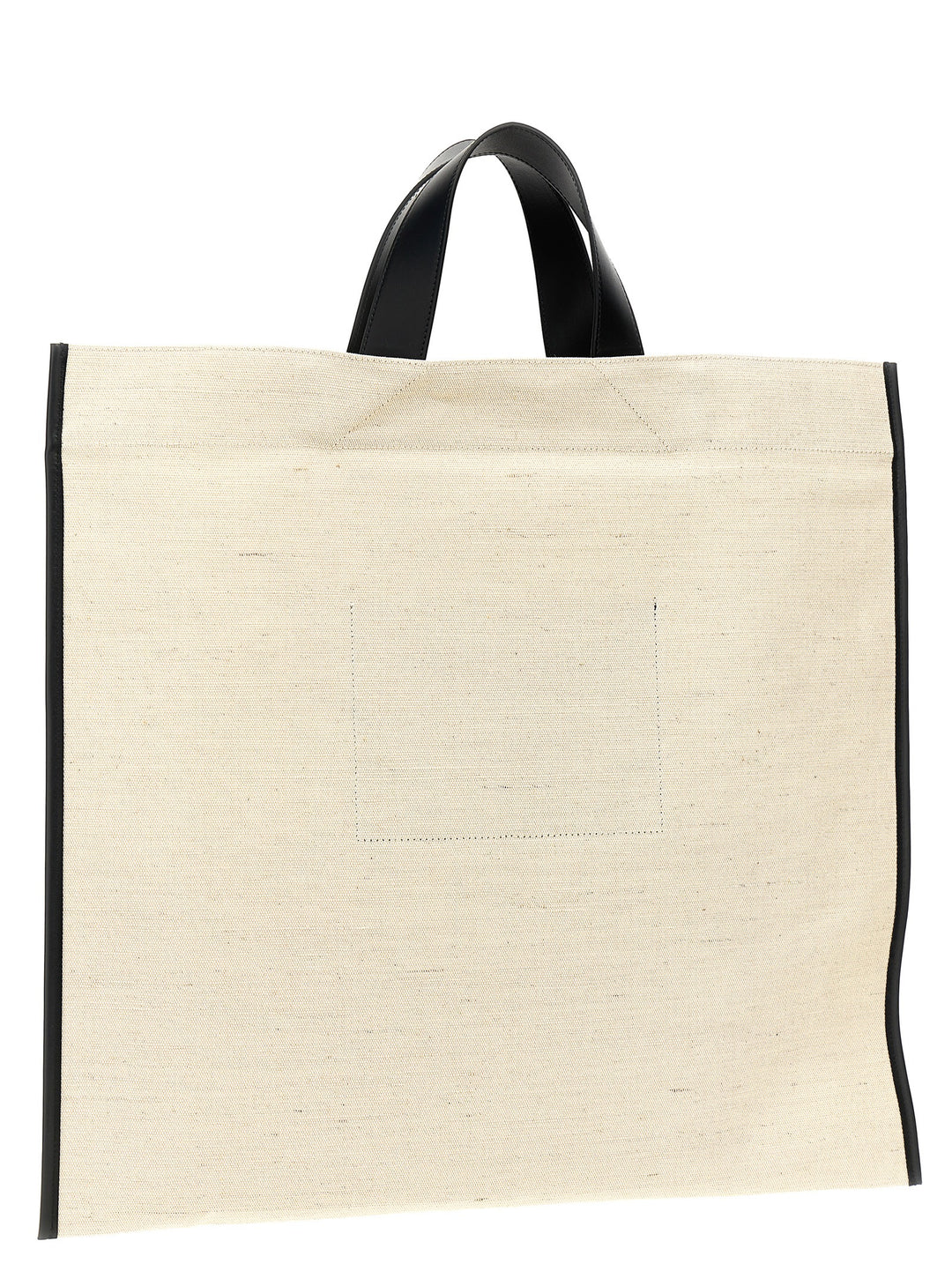 Jil Sander Border Book Tote Square Tote - Bianco/Nero | 3f6d4b4aa2fce52bcbe648fa0824b8dcbdb4cf85