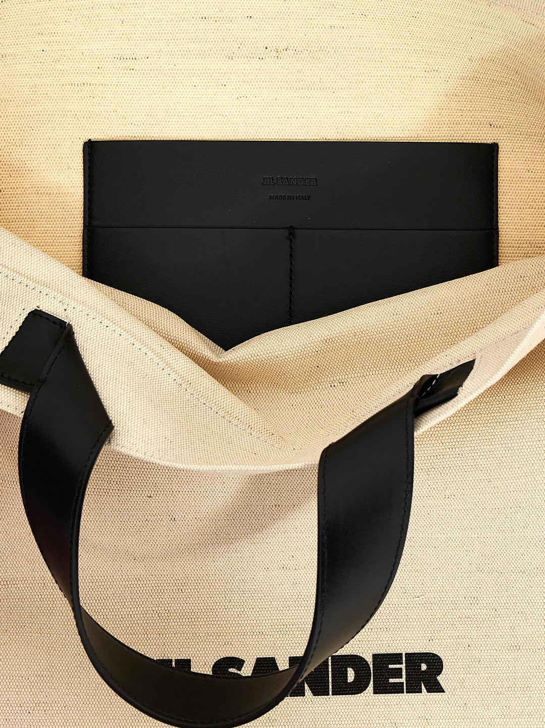 Jil Sander Border Book Tote Square Tote - Bianco/Nero | 97d623b57bfba361dbd426104b0d1ca764c91814