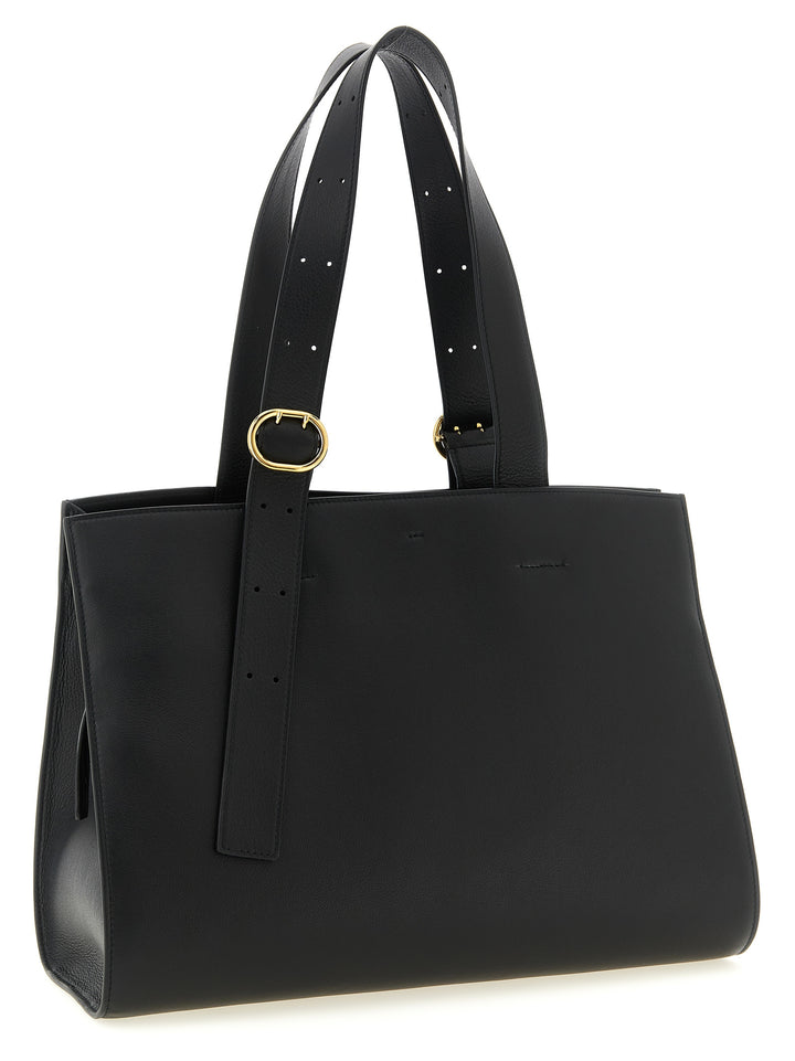 Jil Sander Cannolo Tote - Nero | 80028e308d26e3134cd7211d29bedccf78a70c8d