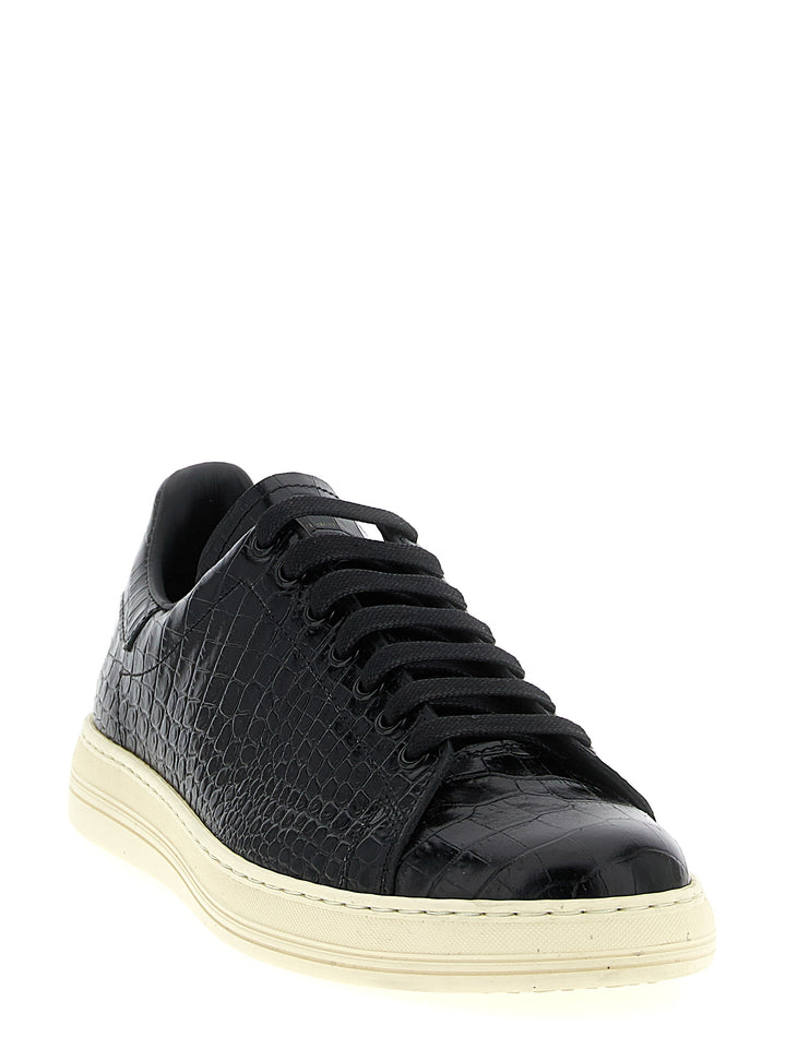 Tom Ford Crocodile Print Sneakers - Nero | 1c4b855ae7ebfb096eb5de93b8e9e1ab2f3b074b