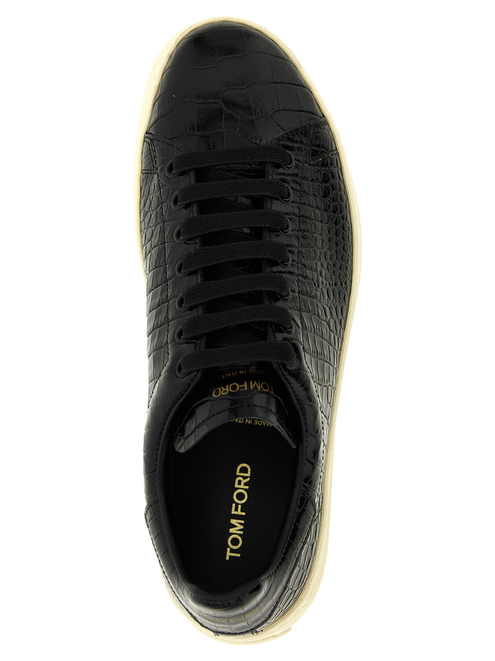 Tom Ford Crocodile Print Sneakers - Nero | 1a30b0eaf50cfc344521ed460c377899a8db073d