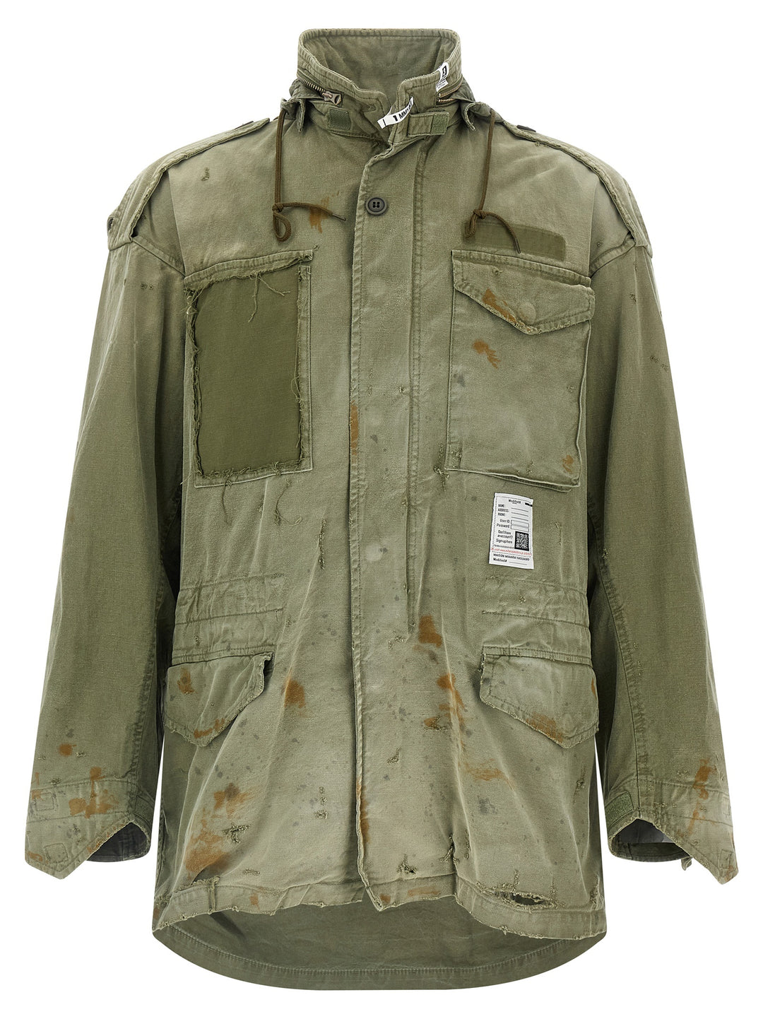 Maison Mihara Yasuhiro Distressed Field Puffer Jackets - Verde | 905900329d8aac49e8bd529e3b96acf03ea9a483