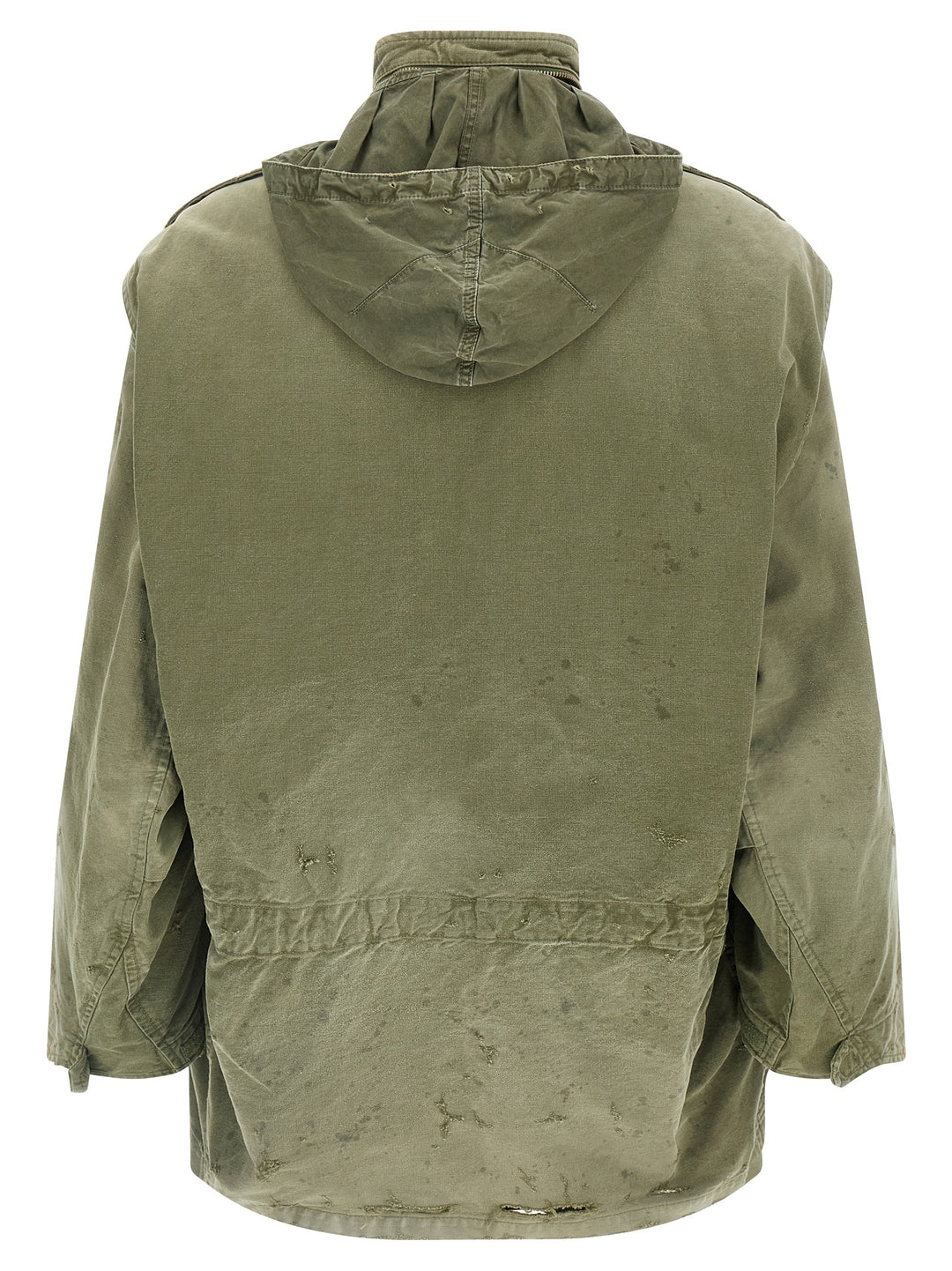 Maison Mihara Yasuhiro Distressed Field Puffer Jackets - Verde | 18032cf61880149434668ee88512acc22e81a624