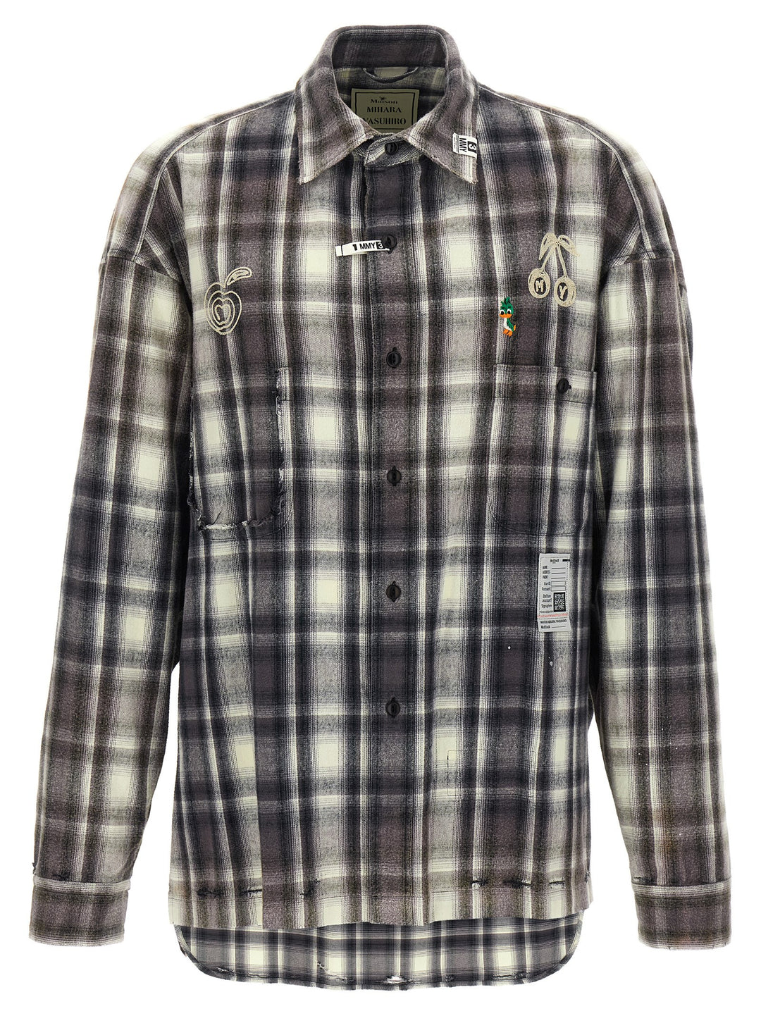 Maison Mihara Yasuhiro Vintage Like Camicie - Bianco/Nero | 16ffc87b82e47dc36beb29a5ddf43e3da9a4efb2