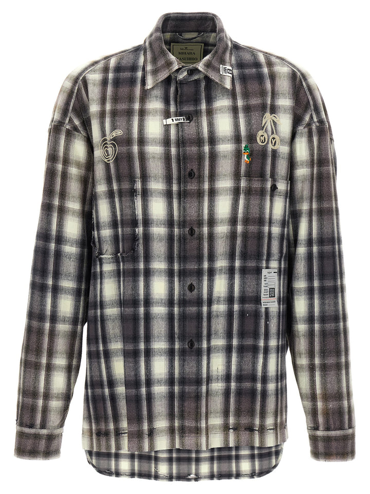 Maison Mihara Yasuhiro Vintage Like Camicie - Bianco/Nero | 16ffc87b82e47dc36beb29a5ddf43e3da9a4efb2