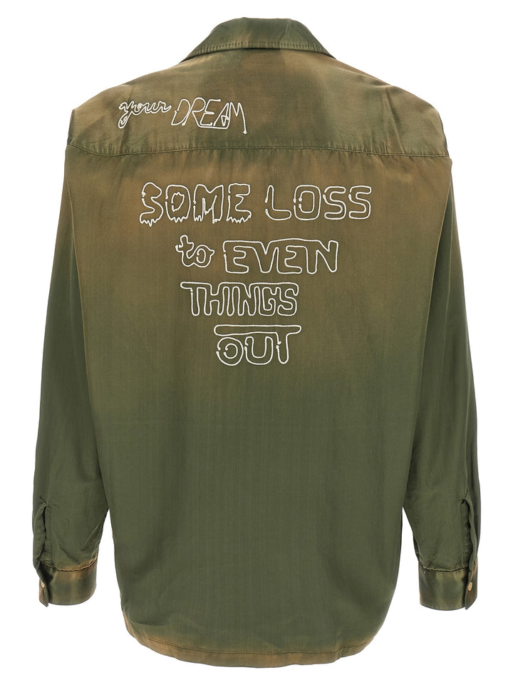 Maison Mihara Yasuhiro Embroidered Shirt Camicie - Verde | 12b0529c321e0a2197a17c38a94f7e2345f42f65