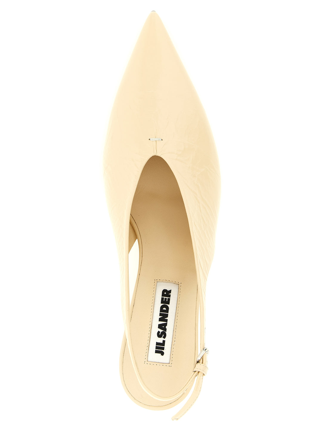 Jil Sander Leather Slingback Decollete - Beige | 969185c33128edba9935cd2b1dcb042e580bf055