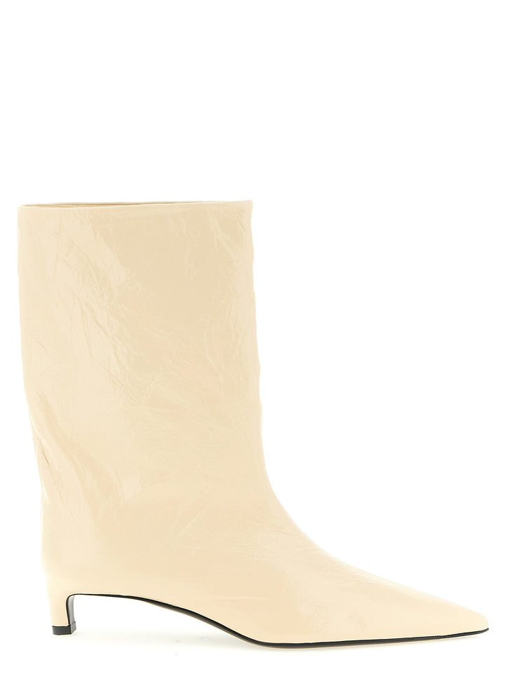 Jil Sander Craquelé Leather Ankle Boots Stivali e Stivaletti - Beige | 2b1efb71198eecd7259c70533f172bf7866ba3e8