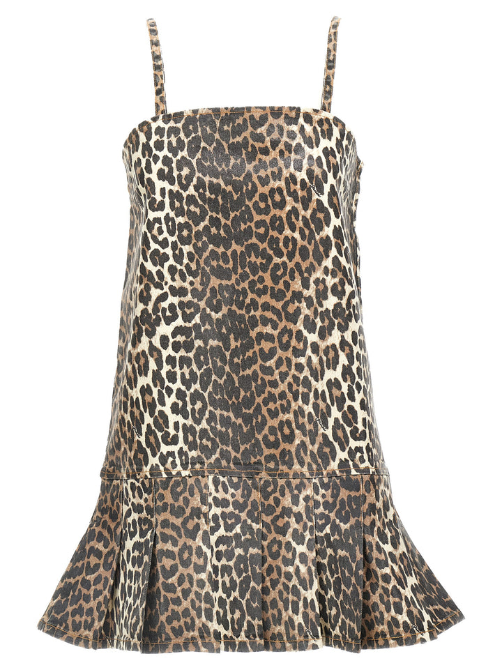 Ganni Leopard Mini Dress Abiti - Multicolor | a236d98feca1e5115f1b9c4a0f0f7afbd55281f6