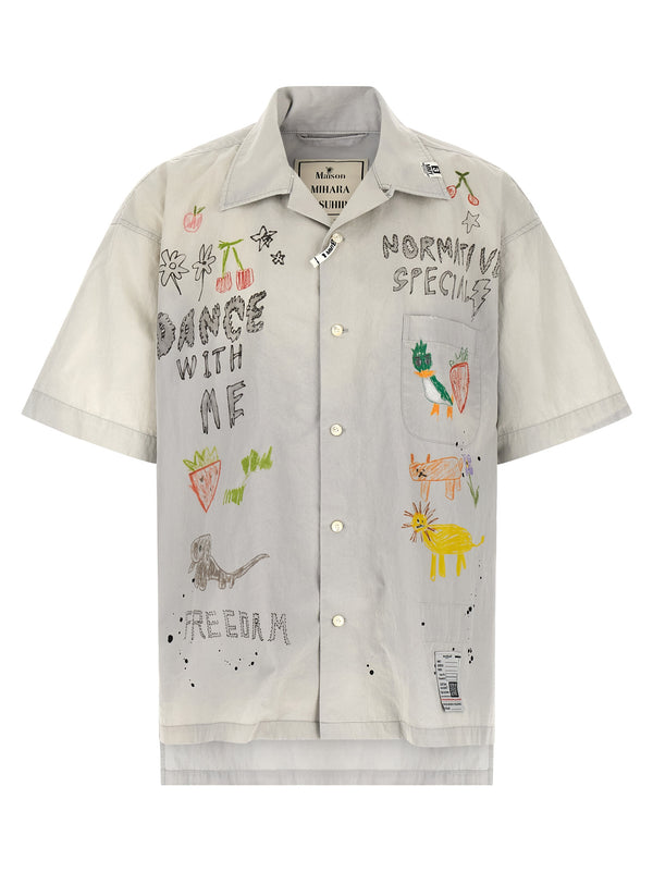 Graffiti Print Shirt Camicie Grigio