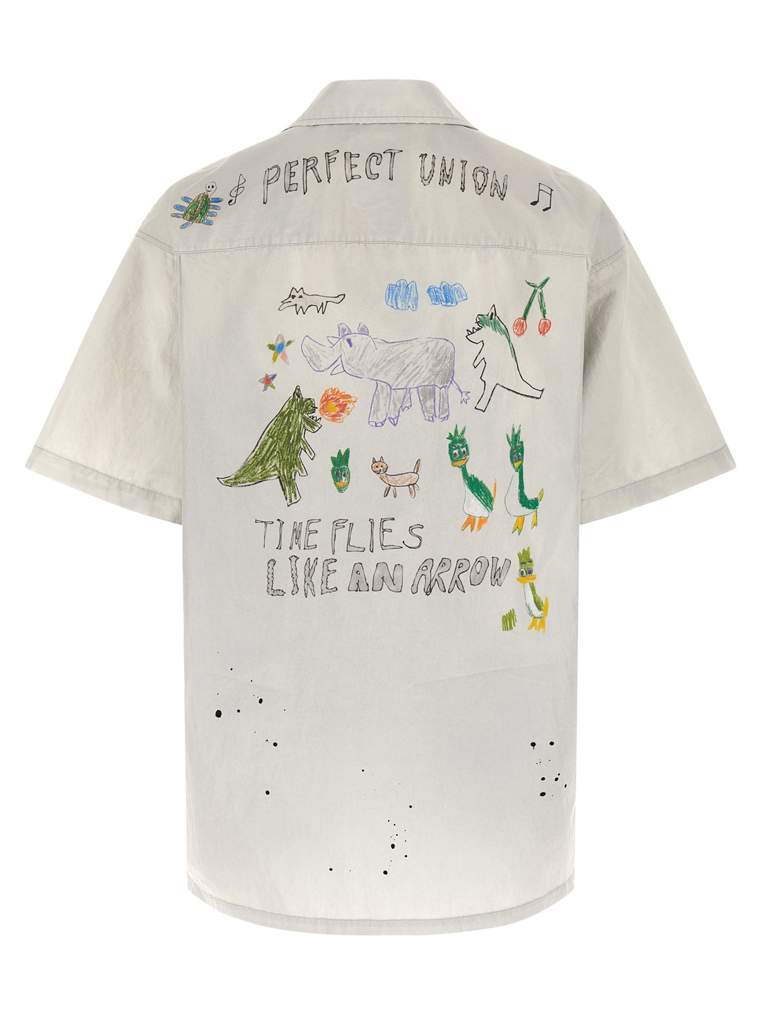 Maison Mihara Yasuhiro Graffiti Print Shirt Camicie - Grigio | b7fe76e263e8735081afe6545638bcb17d0c0188