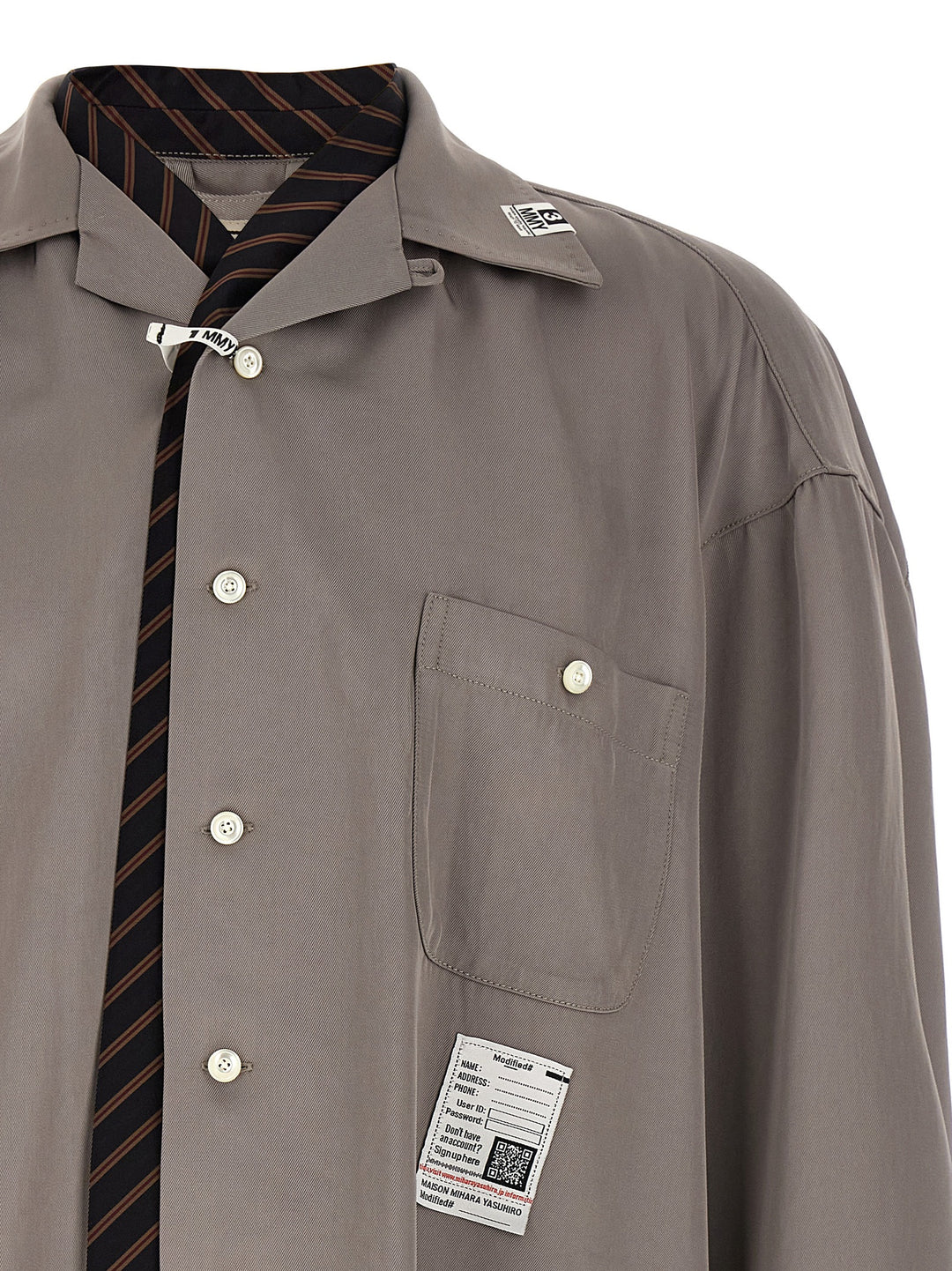Maison Mihara Yasuhiro Tie Combined Camicie - Grigio | 79ee6f473f28feec3a91ef94d5eeced249f51617