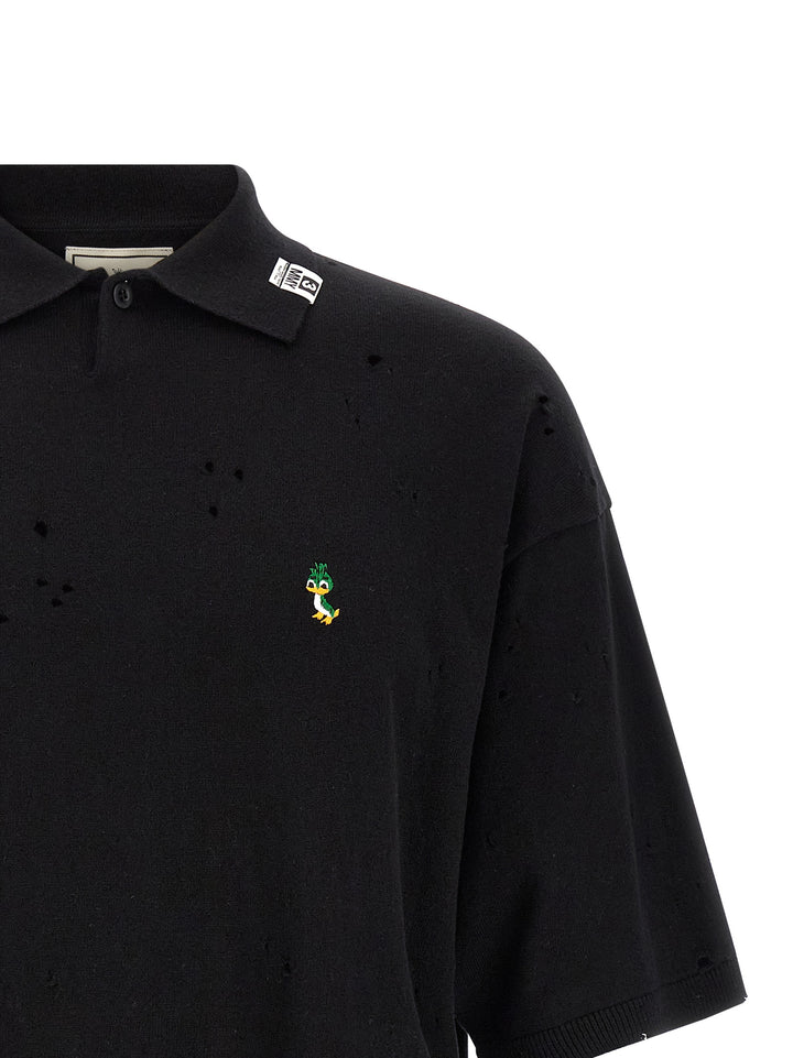 Maison Mihara Yasuhiro Embroidery  Shirt Polo - Nero | 3c5e38f7b53d85e1141c250d294c08b8de36b110