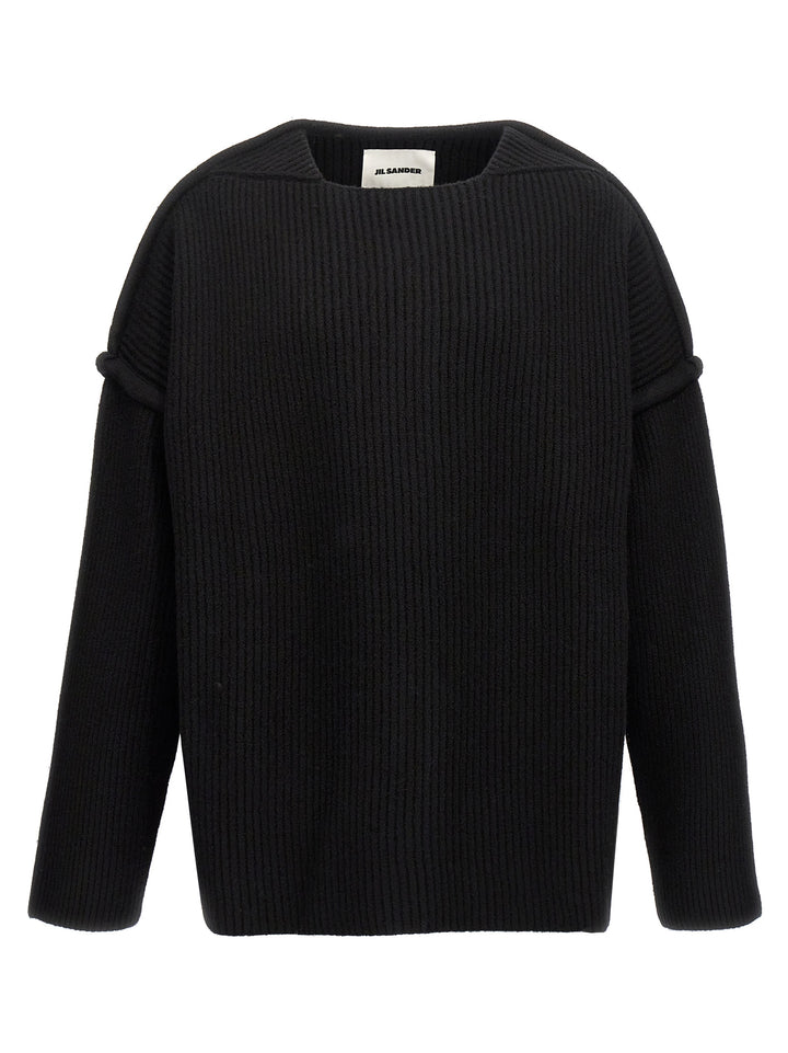 Jil Sander Geometric Neckline Sweater Maglioni - Nero | 6d6c24ae2ca0a440697777adb14c3d35564003f0