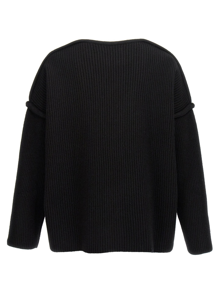 Jil Sander Geometric Neckline Sweater Maglioni - Nero | 904450c61fe808611889995aa29649681e09efe2