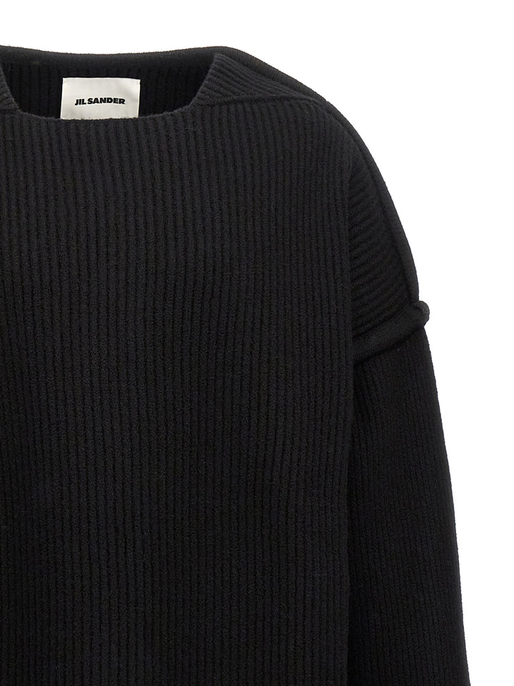 Jil Sander Geometric Neckline Sweater Maglioni - Nero | 7168e3e8de6bf16743a44f9f25003d18d85c923c