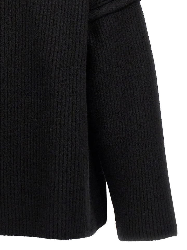Jil Sander Geometric Neckline Sweater Maglioni - Nero | 9191828a80ea96ab00670085ced4ce51d7c4f244
