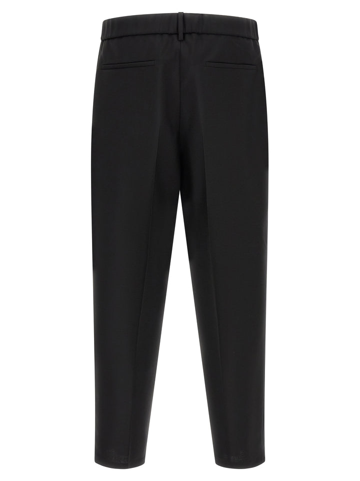 Jil Sander Wool Canvas Pantaloni - Nero | d4829351b16edd8102ffd39d9e736582b7d7d473
