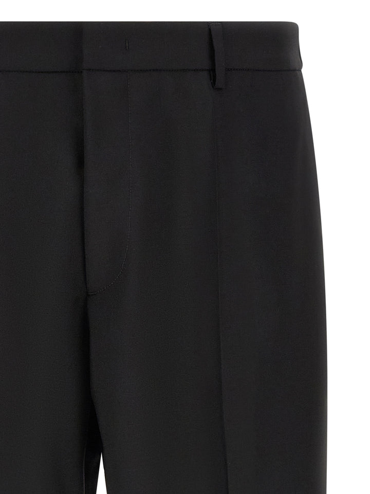 Jil Sander Wool Canvas Pantaloni - Nero | 0295239be01539ef463db7b9dfc1742ebe11ffe9