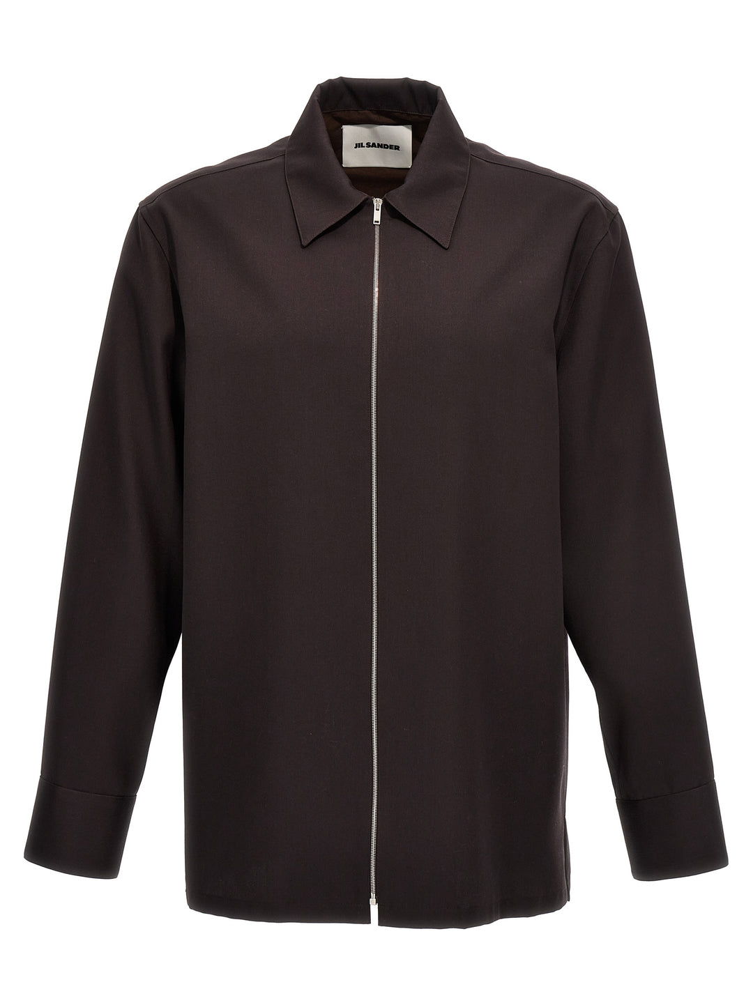 Wool Gabardine Overshirt Camicie Marrone