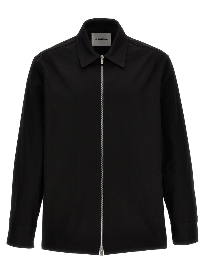 Jil Sander Gabardine Shirt Camicie - Nero | bcdfd4a4d0a0a2eea48aef3d2585efc2ca4d696b