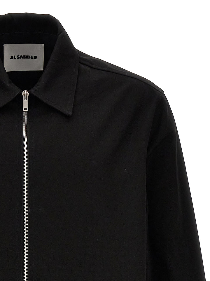 Jil Sander Gabardine Shirt Camicie - Nero | 9edea327d73c9217cd83cd5c6e2939943b43b145