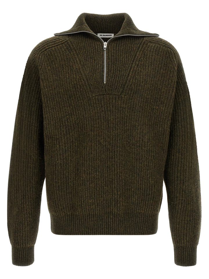 Jil Sander Half-Zip Sweater Maglioni - Verde | 1c2b41ef7ae8bdd5869a708325ad5eecb2a963af