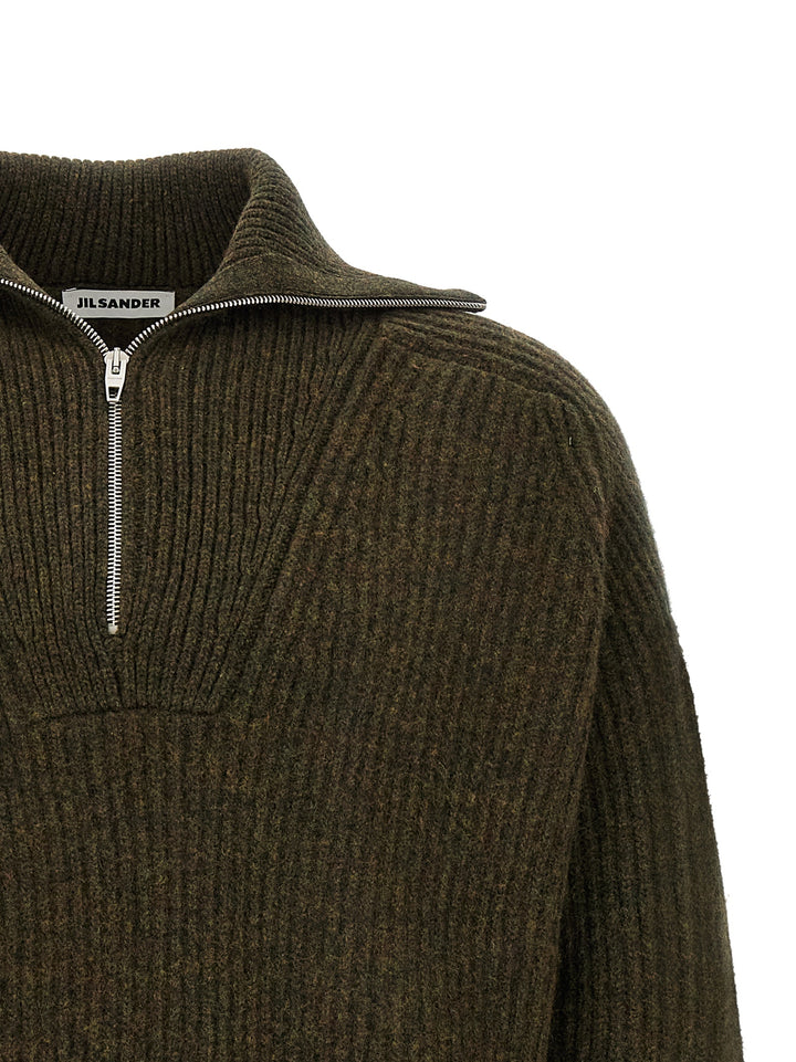 Jil Sander Half-Zip Sweater Maglioni - Verde | 021f5b4e8427d4ea22f511b55e2b29aa2bd1911b