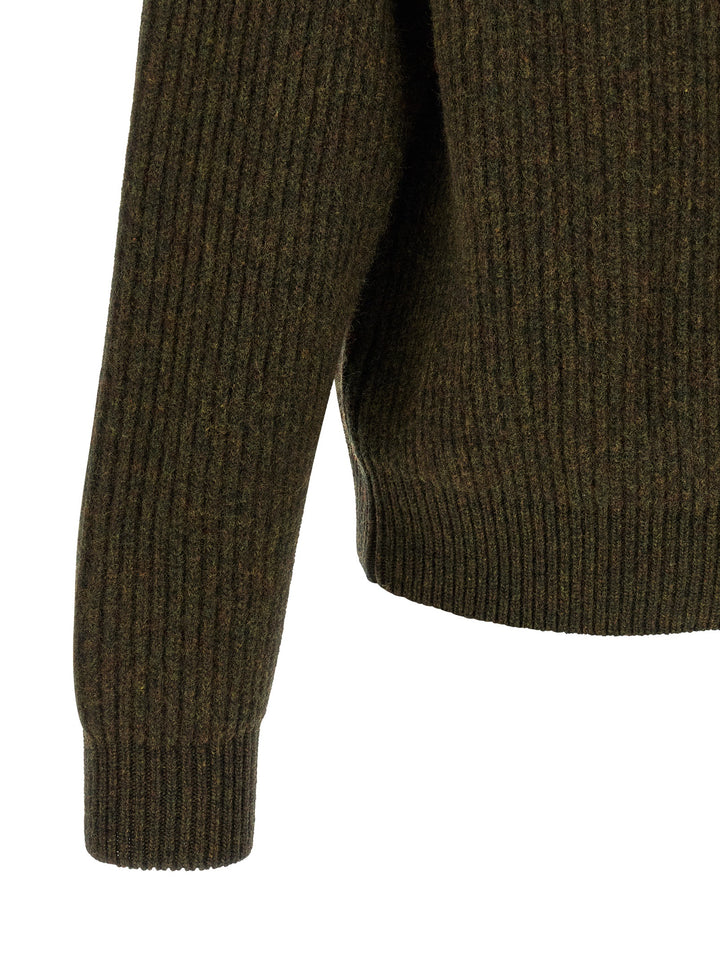 Jil Sander Half-Zip Sweater Maglioni - Verde | 55ba6ce3a529c1cbbcc34c6cc8b666f8796265e9