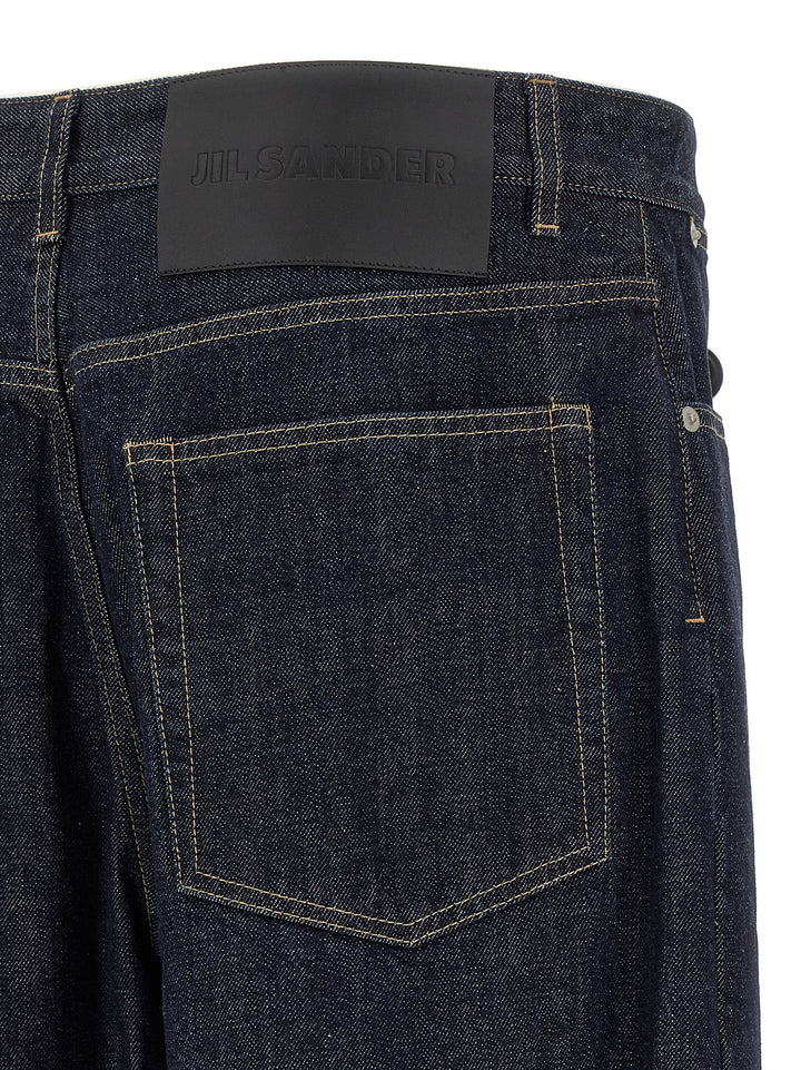 Jil Sander Jean Cotton Diagonal Jeans - Blu | e459cc21df7bebbafe5a5b50d407f9ebb025e413