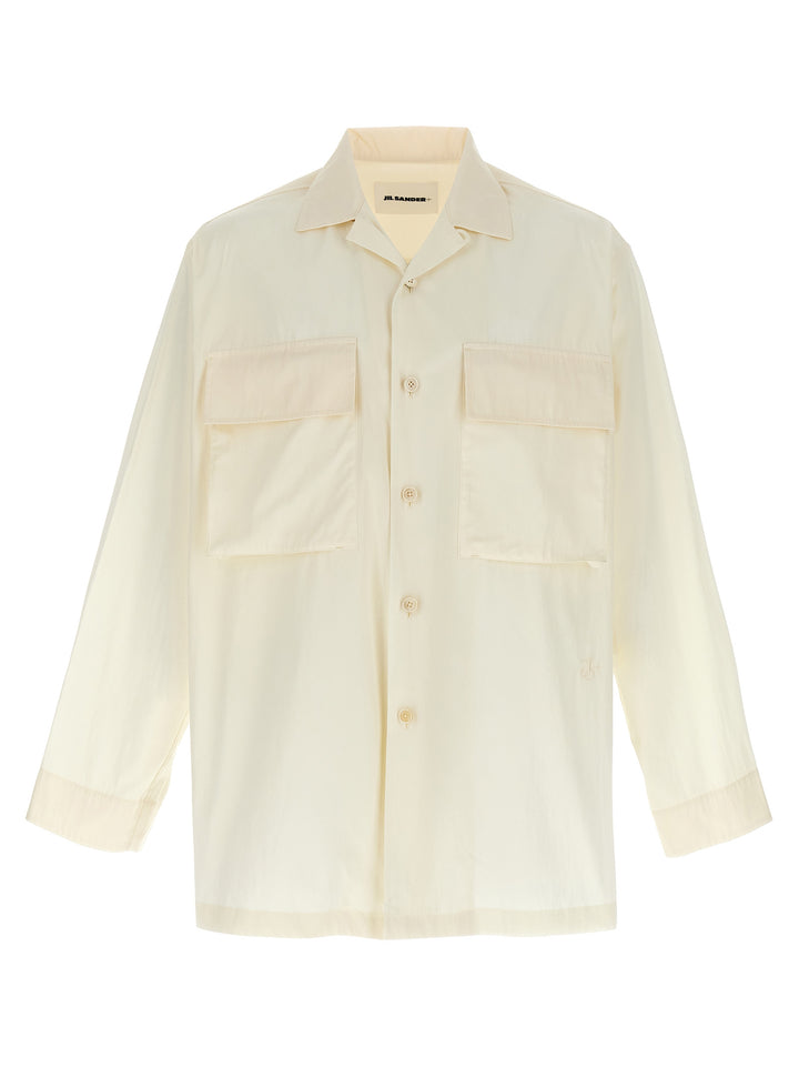 Jil Sander Logo Embroidery Shirt Camicie - Bianco | 334a335155565d6549af63c8a6afd7e56fa736c3