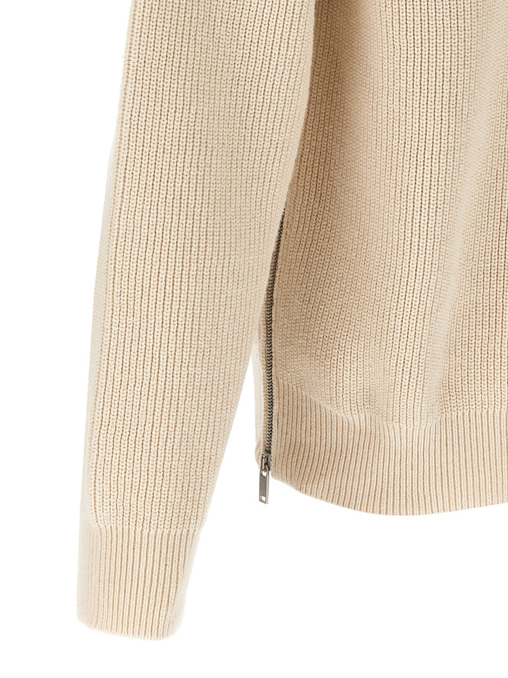Jil Sander Zip Sweater Maglioni - Beige | bd6aea5248fe135a16ff79102c22016b112c8328