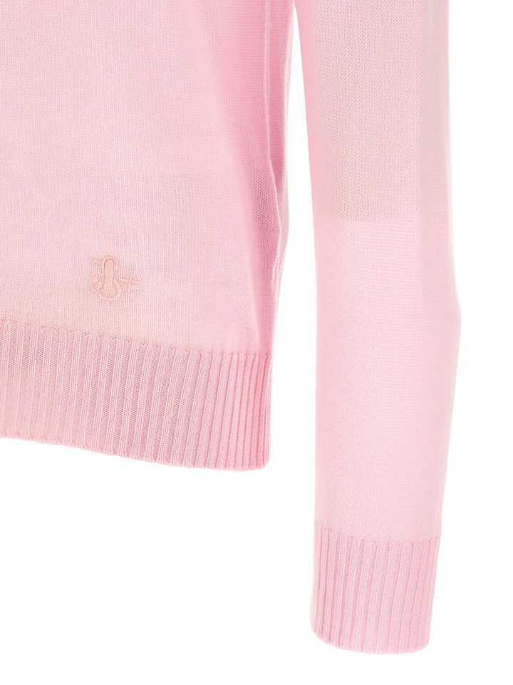 Jil Sander Logo Embroidery Sweater Maglioni - Rosa | 3e1a6d4558f8eda848a789238ed92653583f7db4