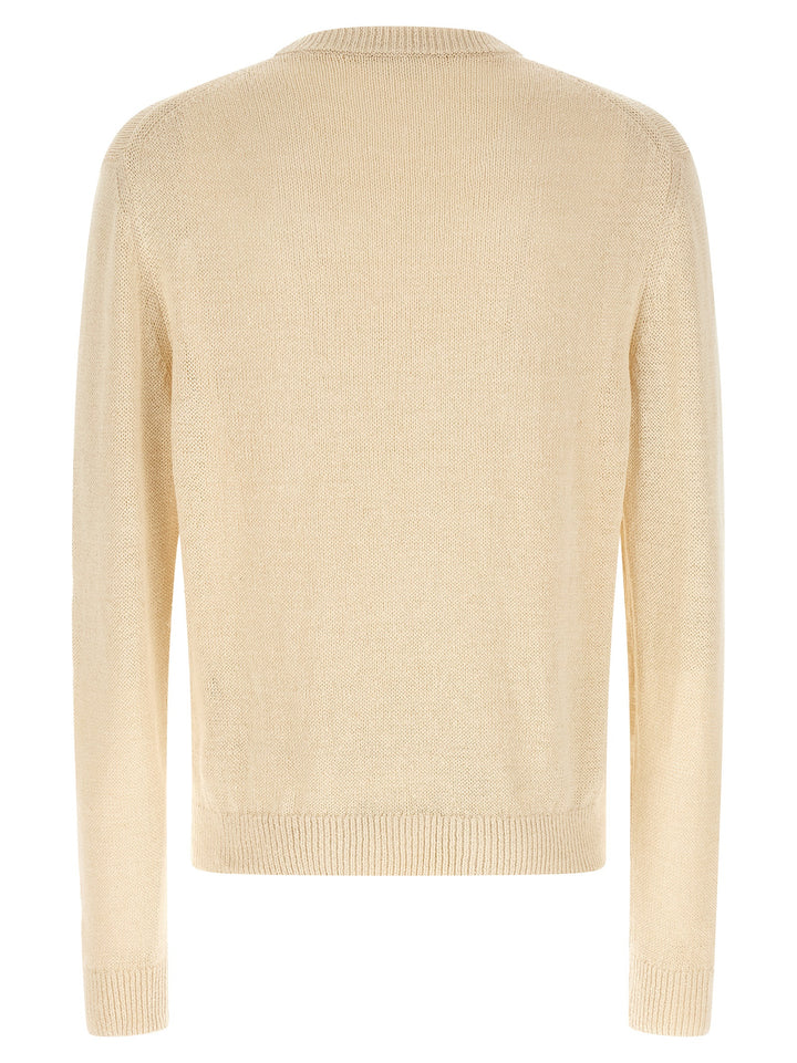 Jil Sander Silk Hemp Sweater Maglioni - Beige | f7814181598db1533e3c819166997fad230eda3d